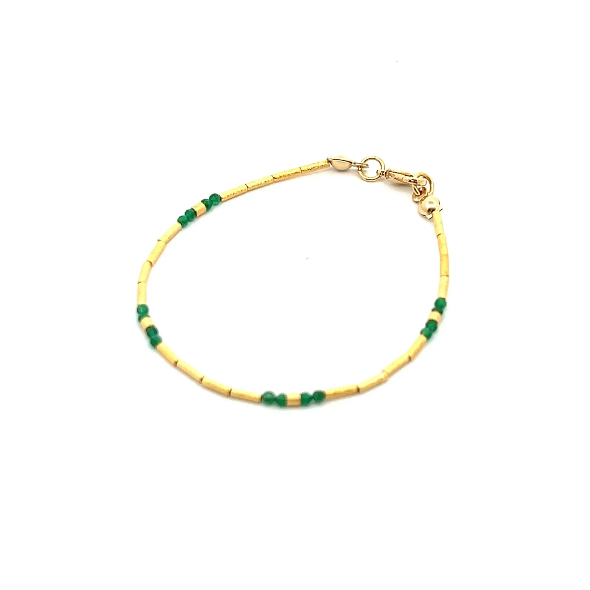 [BR005GB] Double Rosario Bracelet (Black Tourmaline, Placcato Oro)