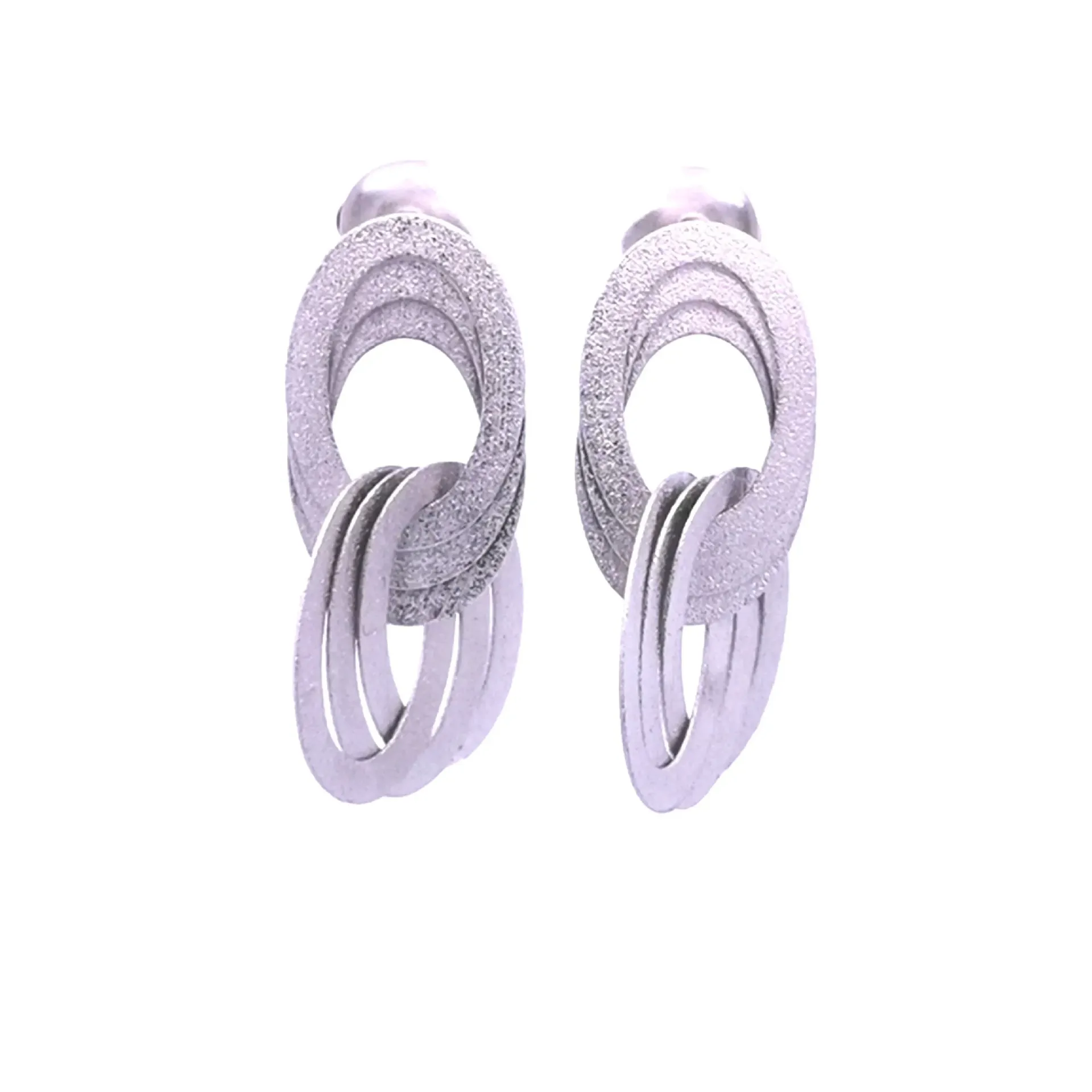 [OF028R] Leonora Earrings Rhodium Plated